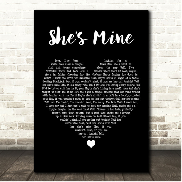 Kip Moore Shes Mine Black Heart Song Lyric Print