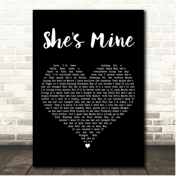 Kip Moore She's Mine Black Heart Song Lyric Print