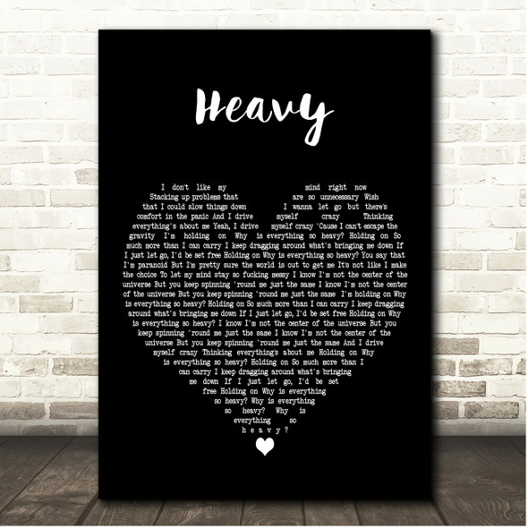 Linkin Park Heavy Black Heart Song Lyric Print