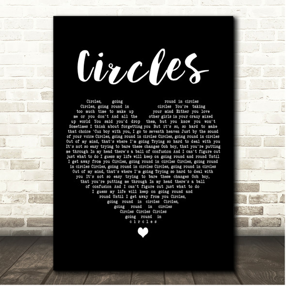 Atlantic Starr Circles Black Heart Song Lyric Print