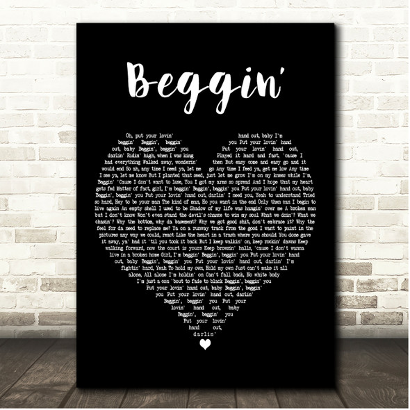 Madcon Beggin Black Heart Song Lyric Print
