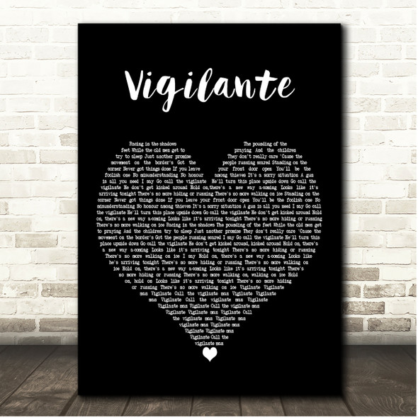 Magnum Vigilante Black Heart Song Lyric Print