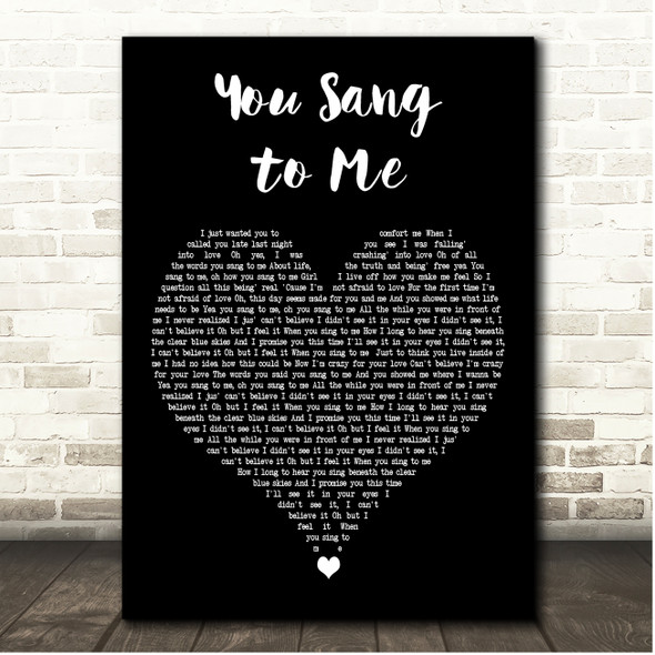 Marc Anthony You Sang to Me Black Heart Song Lyric Print