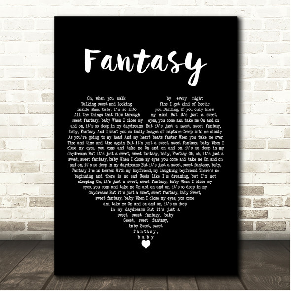 Mariah Carey Fantasy Black Heart Song Lyric Print