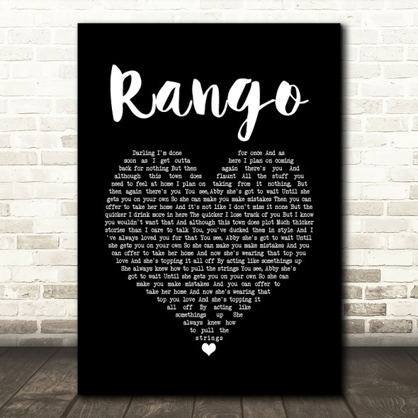 Catfish And The Bottlemen Rango Black Heart Song Lyric Print