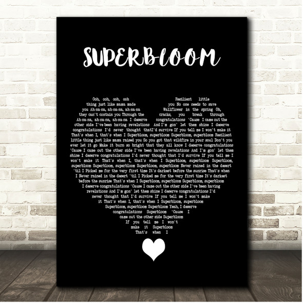 MisterWives SUPERBLOOM Black Heart Song Lyric Print