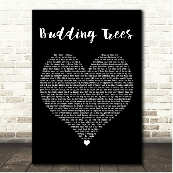 Nahko And Medicine For The People Budding Trees Black Heart Song Lyric Print