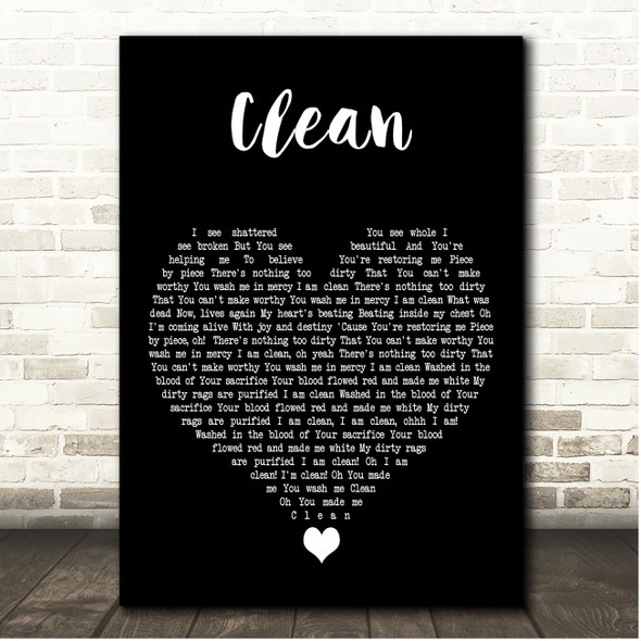 Natalie Grant Clean Black Heart Song Lyric Print