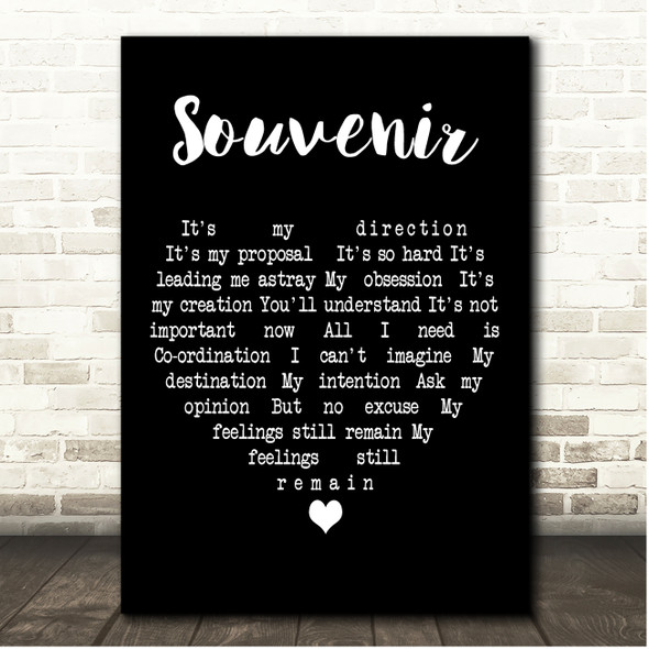 Orchestral Manoeuvres in the Dark Souvenir Black Heart Song Lyric Print
