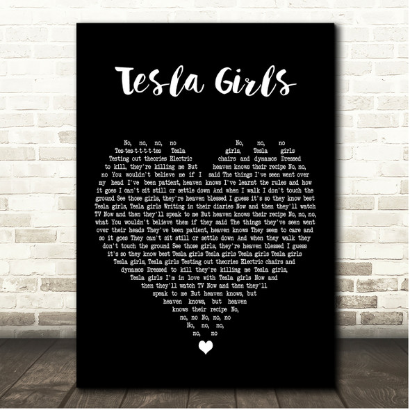 Orchestral Manoeuvres in the Dark Tesla Girls Black Heart Song Lyric Print