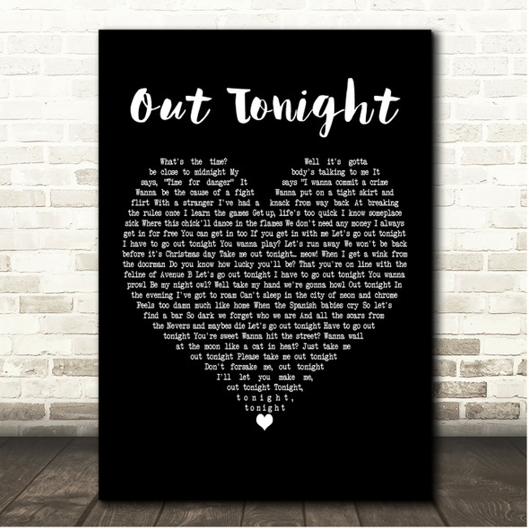 Original Broadway Cast of Rent Out Tonight Black Heart Song Lyric Print