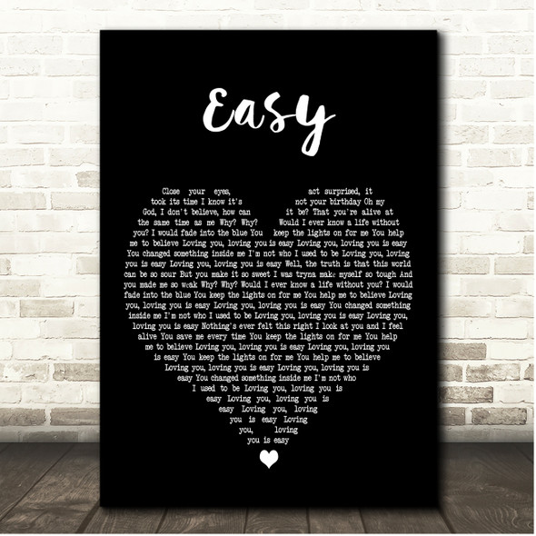 Pale Waves Easy Black Heart Song Lyric Print