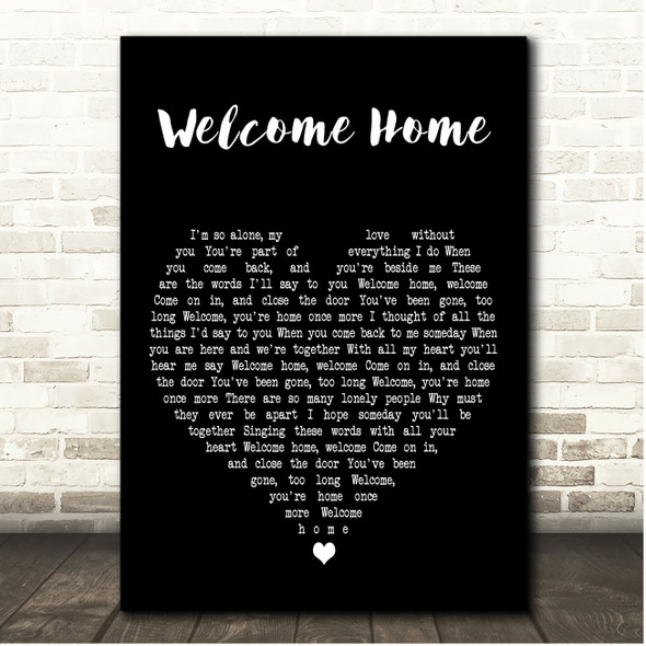 Peters & Lee Welcome Home Black Heart Song Lyric Print