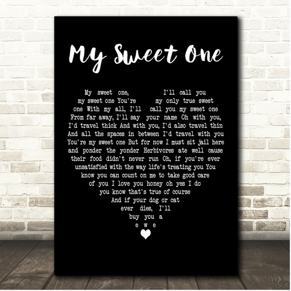 Phish My Sweet One Black Heart Song Lyric Print