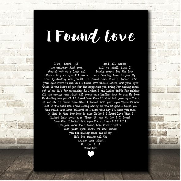 Phyllis Hyman I Found Love Black Heart Song Lyric Print