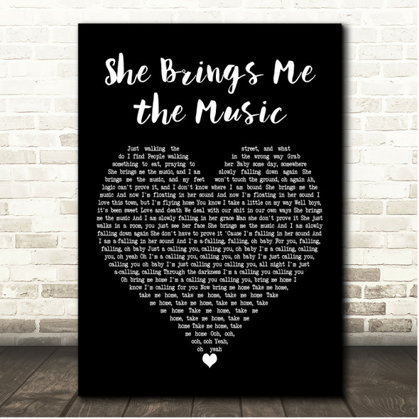Richard Ashcroft She Brings Me the Music Black Heart Song Lyric Print