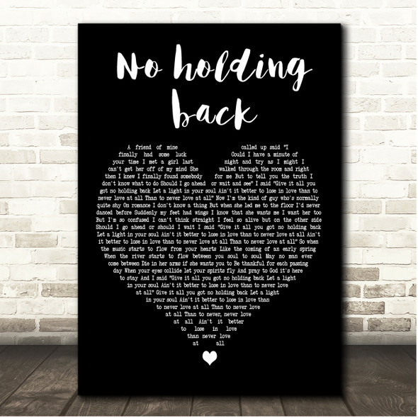 Rod Stewart No Holding Back Black Heart Song Lyric Print