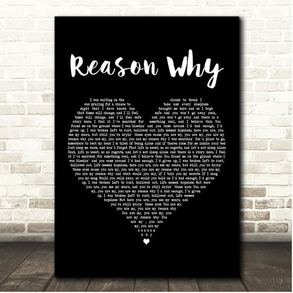 Ron Pope Reason Why Black Heart Song Lyric Print