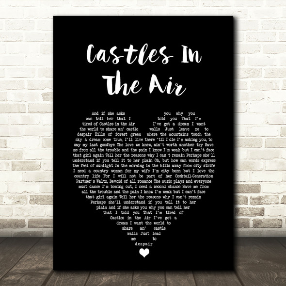 Don McLean Castles In The Air Black Heart Song Lyric Print