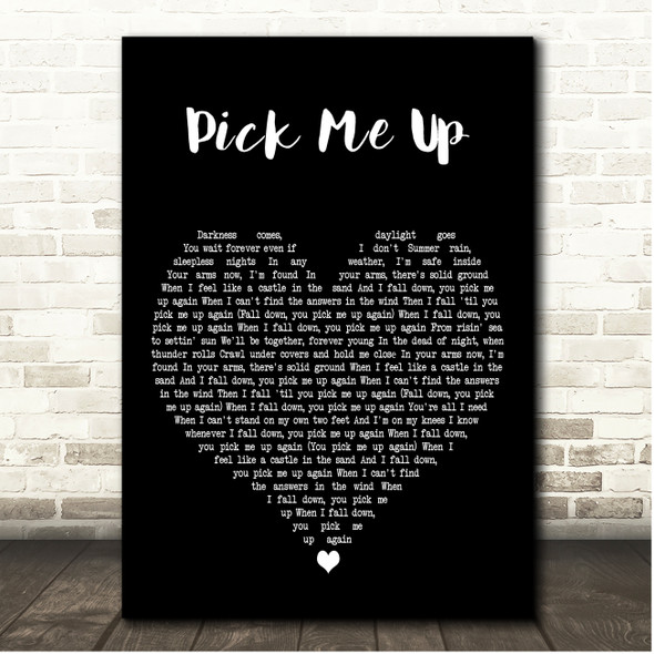 Sam Feldt & Sam Fischer Pick Me Up Black Heart Song Lyric Print