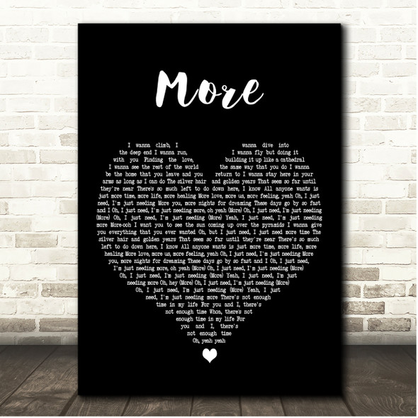 Sam Ryder More Black Heart Song Lyric Print