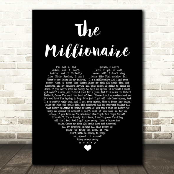 Dr. Hook The Millionaire Black Heart Song Lyric Print