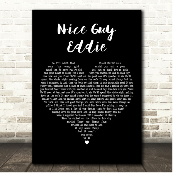 Sleeper Nice Guy Eddie Black Heart Song Lyric Print
