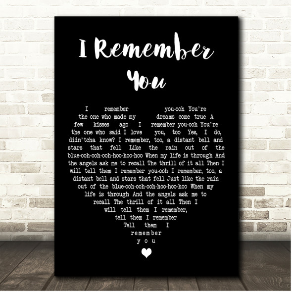 Slim Whitman I Remember You Black Heart Song Lyric Print