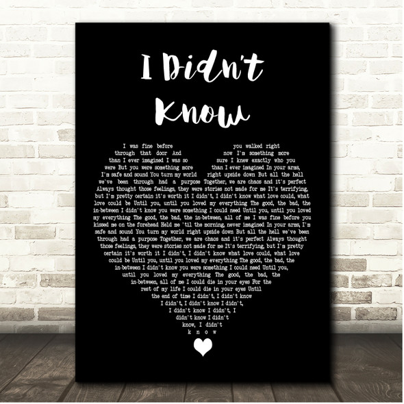 Sofia Carson I Didnt Know Black Heart Song Lyric Print