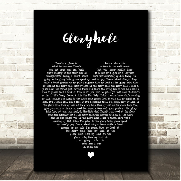 Steel Panther Gloryhole Black Heart Song Lyric Print