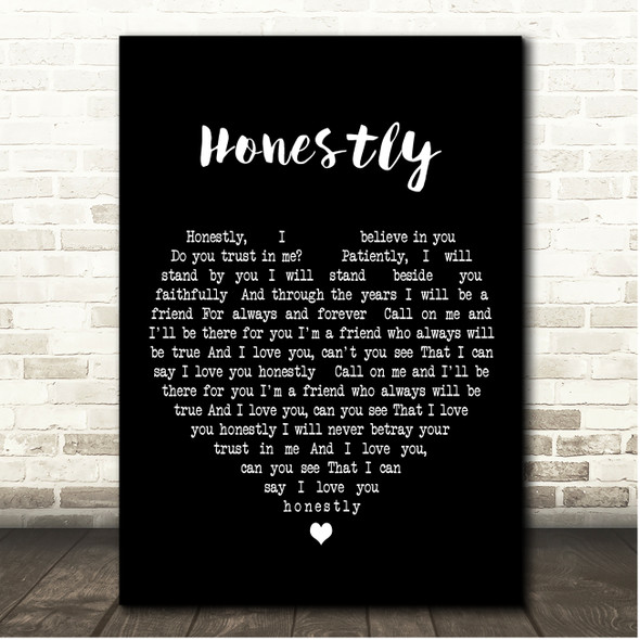 Stryper Honestly Black Heart Song Lyric Print