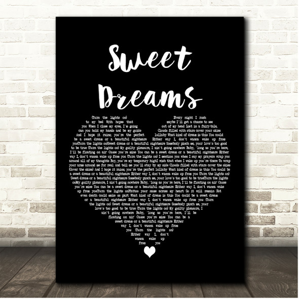 Beyonce Sweet Dreams Black Heart Song Lyric Print