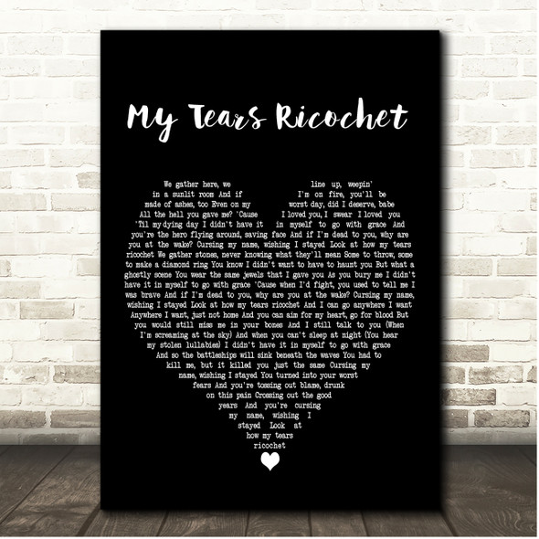Taylor Swift My Tears Ricochet Black Heart Song Lyric Print
