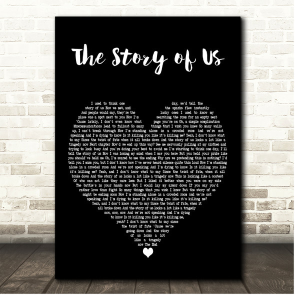 Taylor Swift The Story of Us Black Heart Song Lyric Print