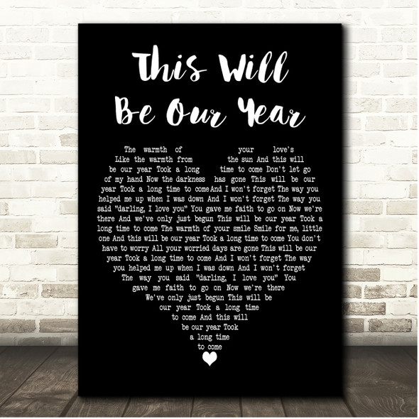 The Beautiful South This Will Be Our Year Black Heart Song Lyric Print