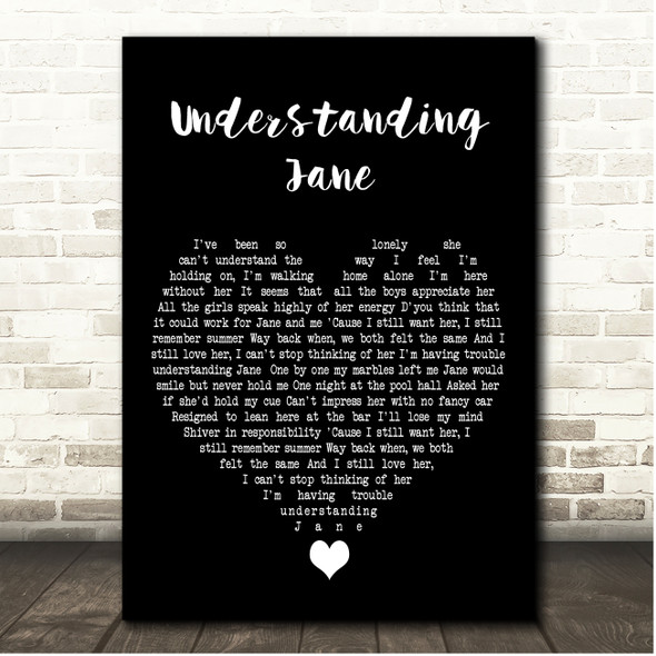 The Icicle Works Understanding Jane Black Heart Song Lyric Print