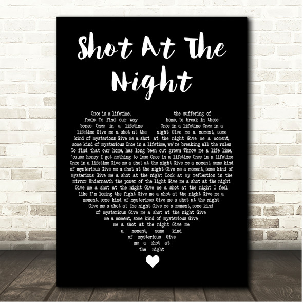 The Killers Shot At The Night Black Heart Song Lyric Print