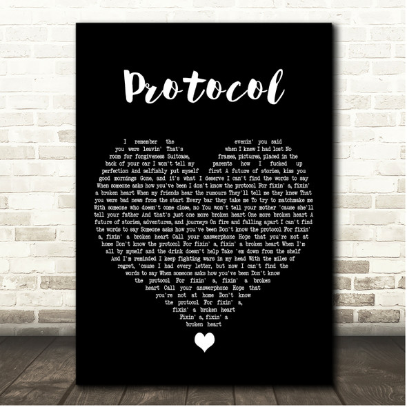 The Vamps Protocol Black Heart Song Lyric Print