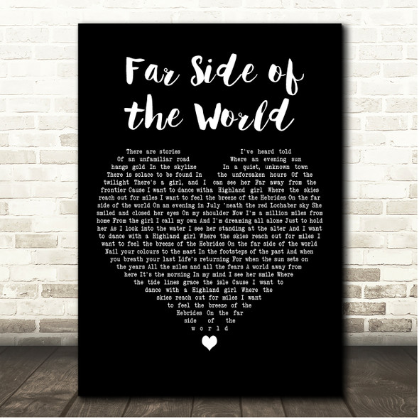 Tide Lines Far Side of the World Black Heart Song Lyric Print