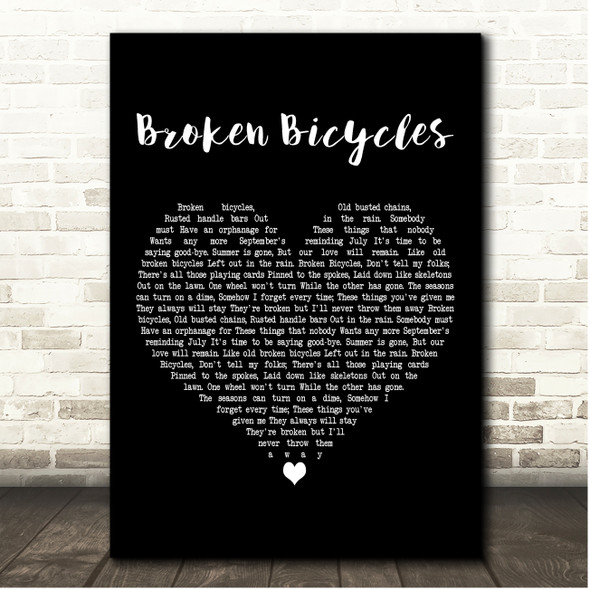 Tom Waits Broken Bicycles Black Heart Song Lyric Print