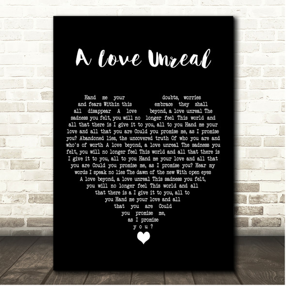 Black Label Society A Love Unreal Black Heart Song Lyric Print