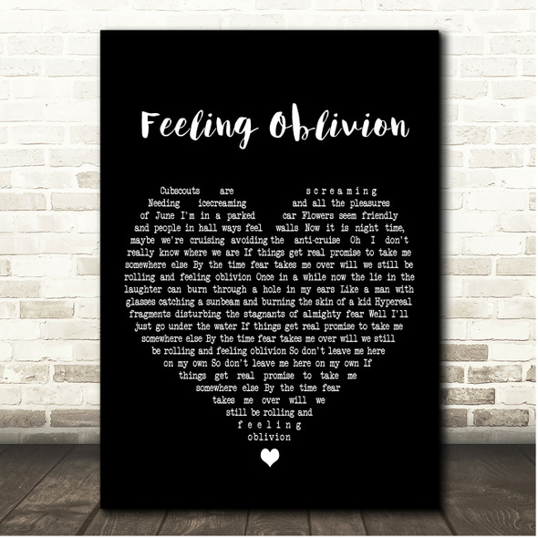 Turin Breaks Feeling Oblivion Black Heart Song Lyric Print