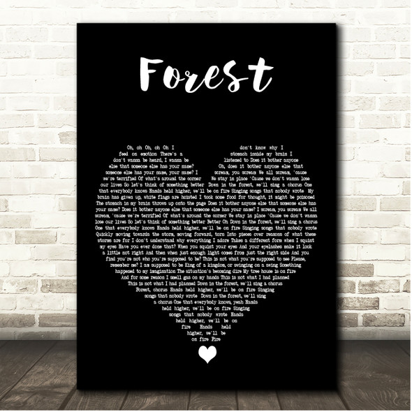 twenty one pilots Forest Black Heart Song Lyric Print