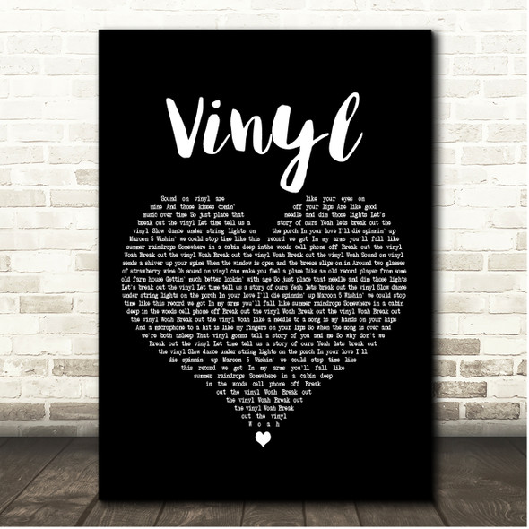 Upchurch Vinyl Black Heart Song Lyric Print