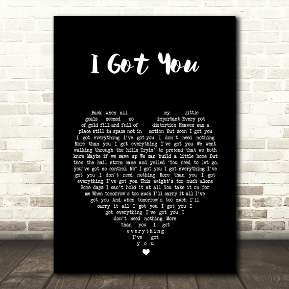 Jack Johnson I Got You Black Heart Song Lyric Print
