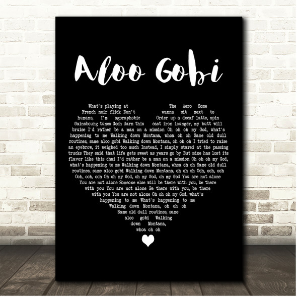 Weezer Aloo Gobi Black Heart Song Lyric Print