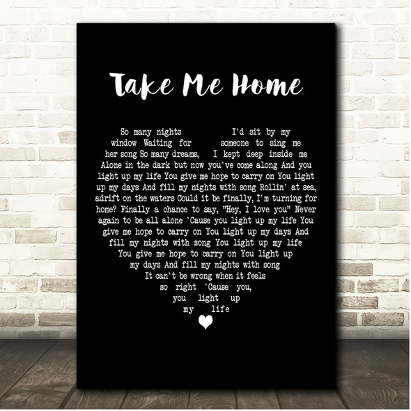 Westlife Take Me Home Black Heart Song Lyric Print