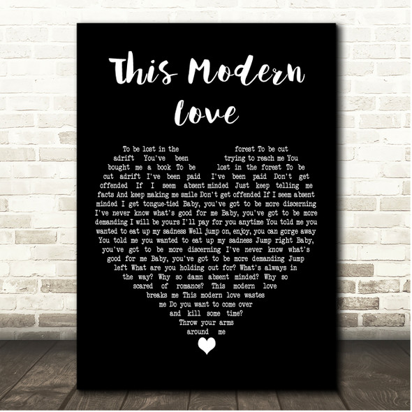 Bloc Party This Modern Love Black Heart Song Lyric Print