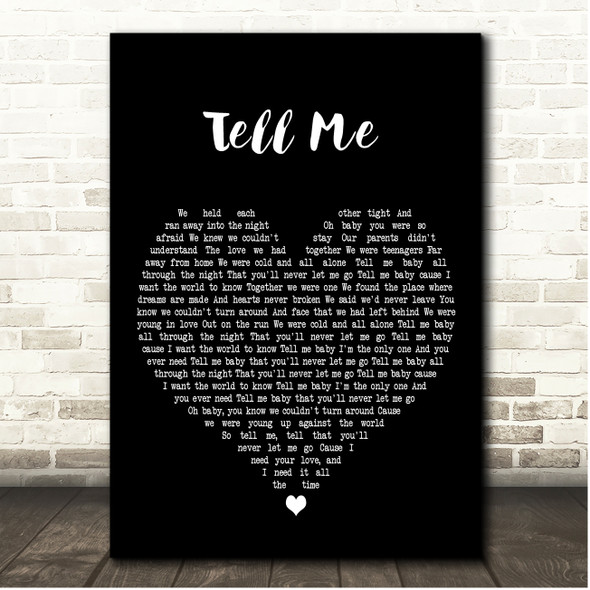 White Lion Tell Me Black Heart Song Lyric Print