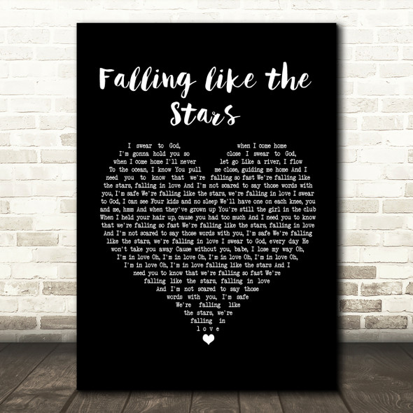 James Arthur Falling like the Stars Black Heart Song Lyric Print